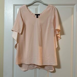 H by Halston Pastel Pink Crepe Flowy Blouse, Women’s Size 6